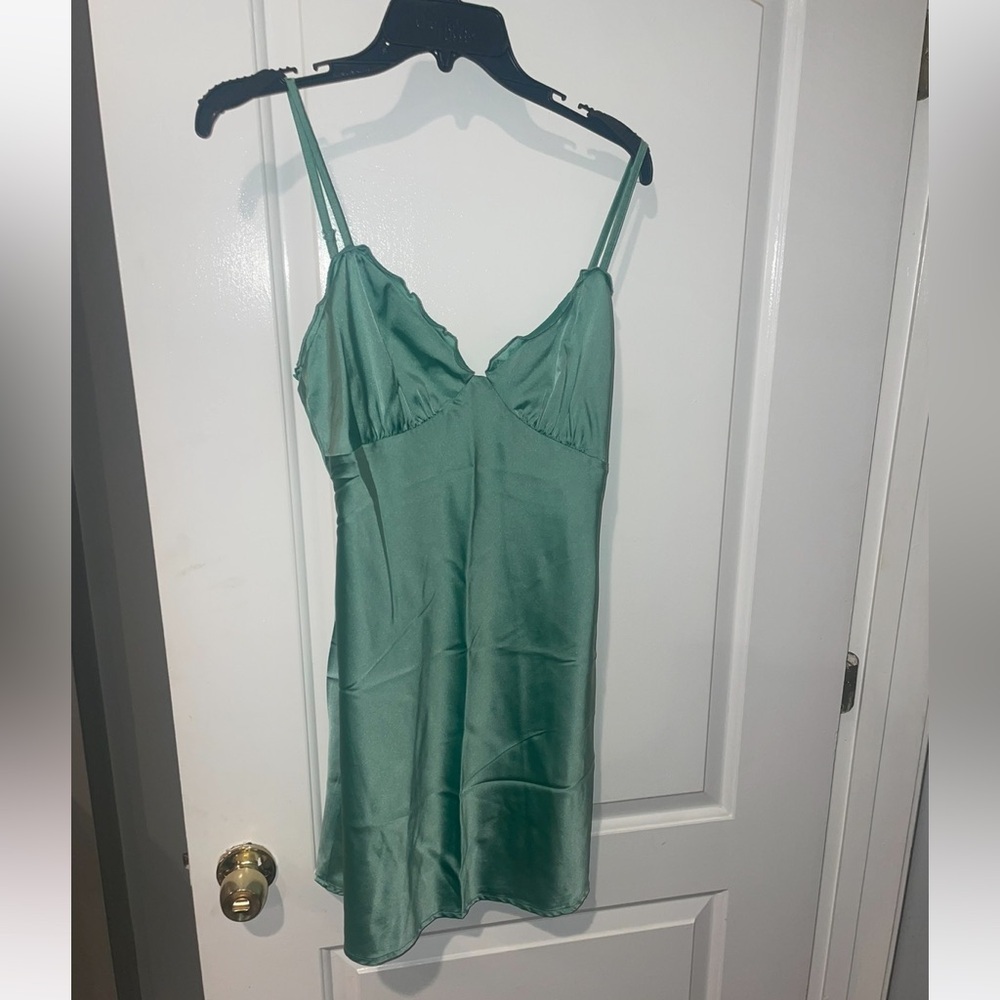 Hansel & Gretel Silk mini Amelia Dress in the color Sea Foam 💚 sz Medium - Picture 7 of 12